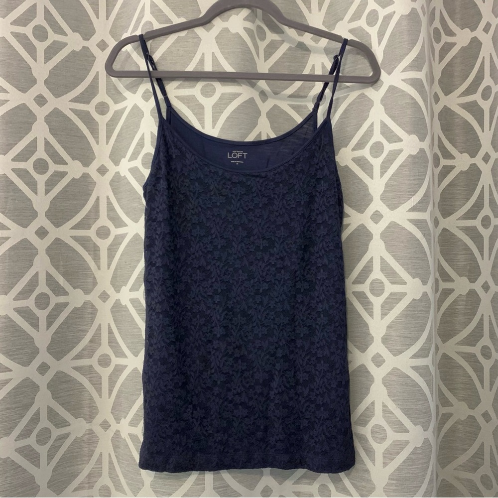 LOFT Lace Camisole (Navy) Size M